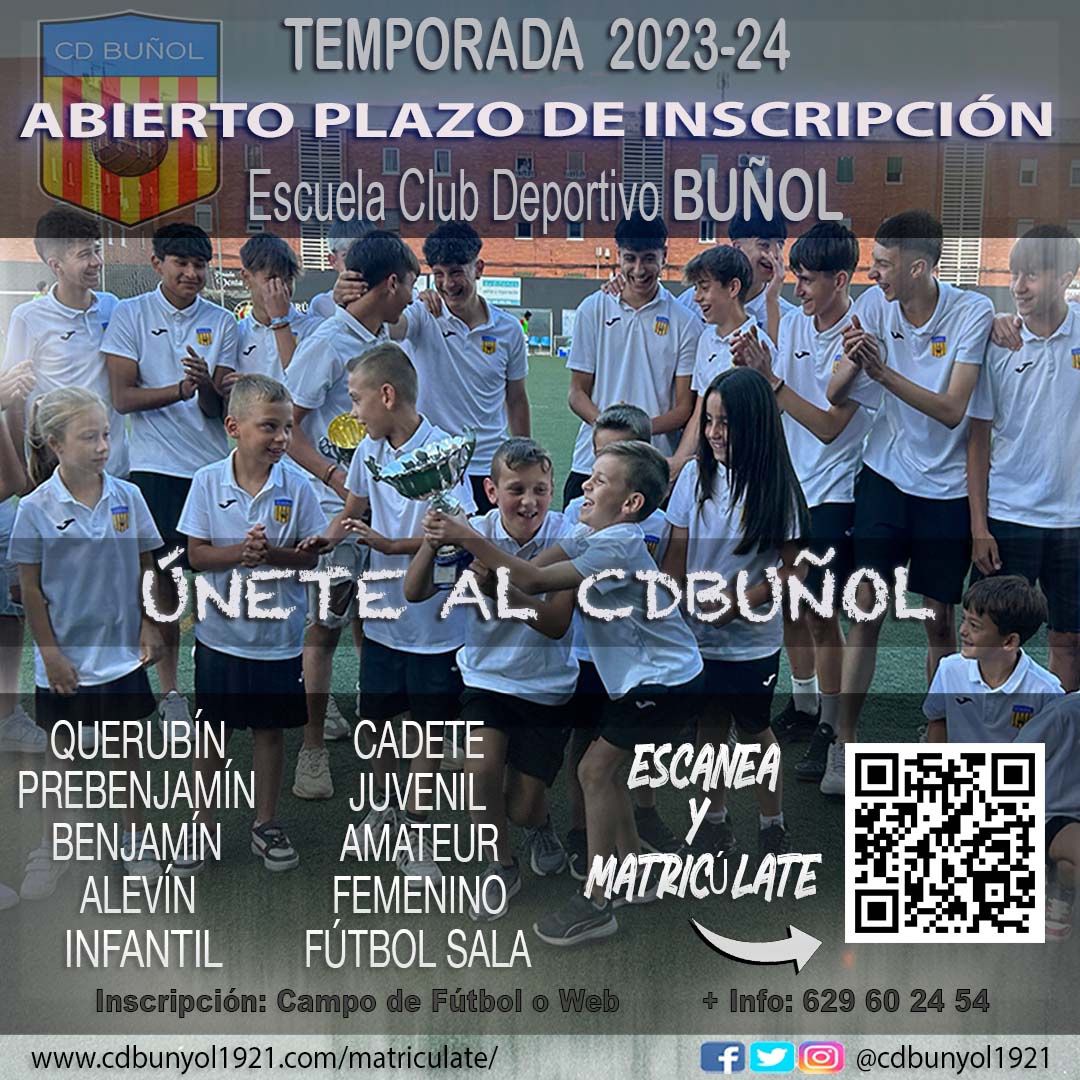 escuela de futbol CD Buñol temporada 2023/24